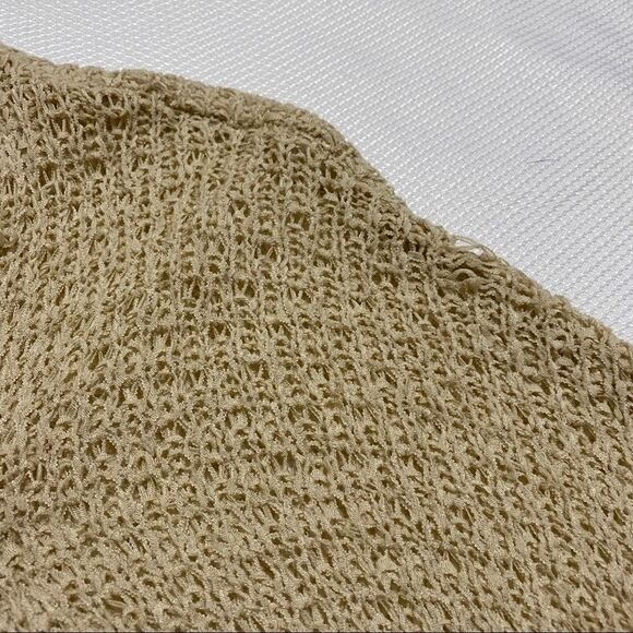 Anthropologie Cream Green Blue Open Knit Top Sz S - Picture 4 of 7